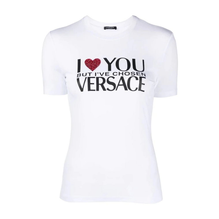 Białe koszulki i pola Versace