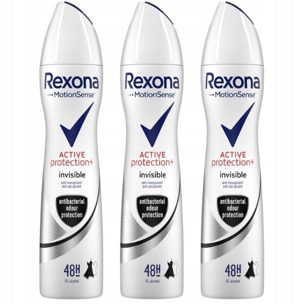 Rexona, Antyperspirant Invisible Pure, 3x150ml