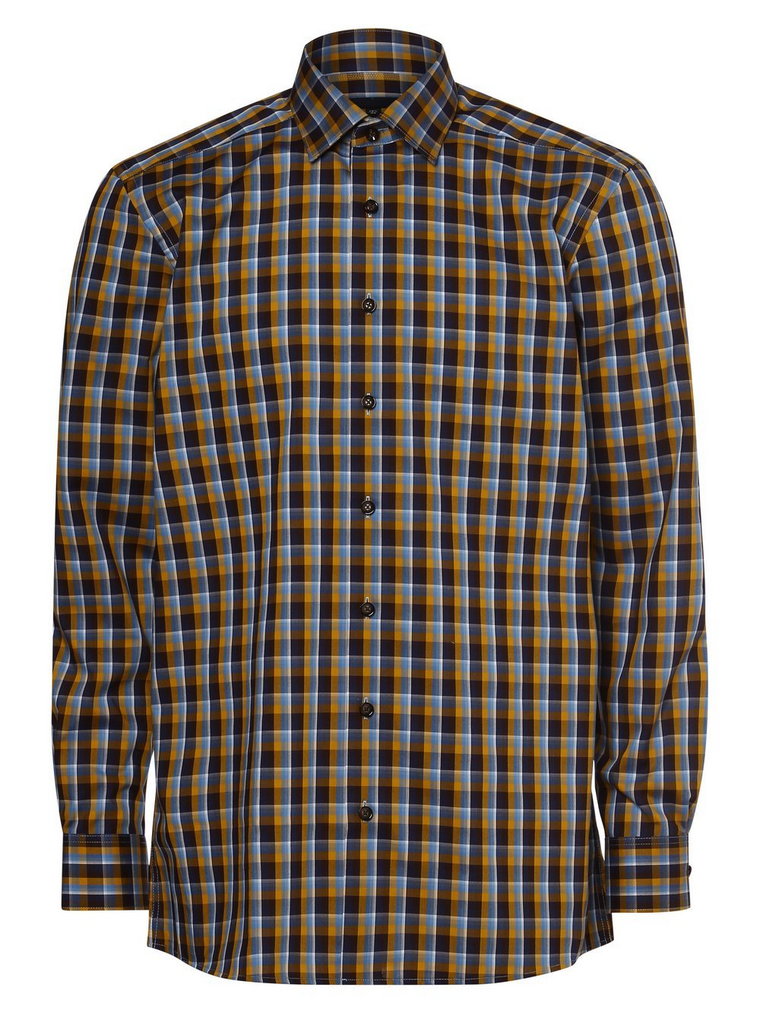 Finshley & Harding - Koszula męska, brązowy|niebieski|żółty