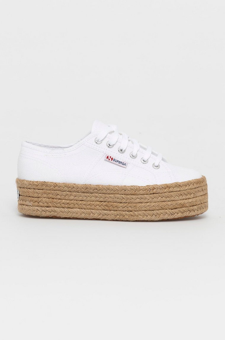 Superga Espadryle kolor biały na platformie