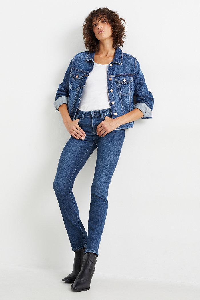 C&A Slim jeans-dżinsy ocieplane-LYCRA, Niebieski, Rozmiar: 36