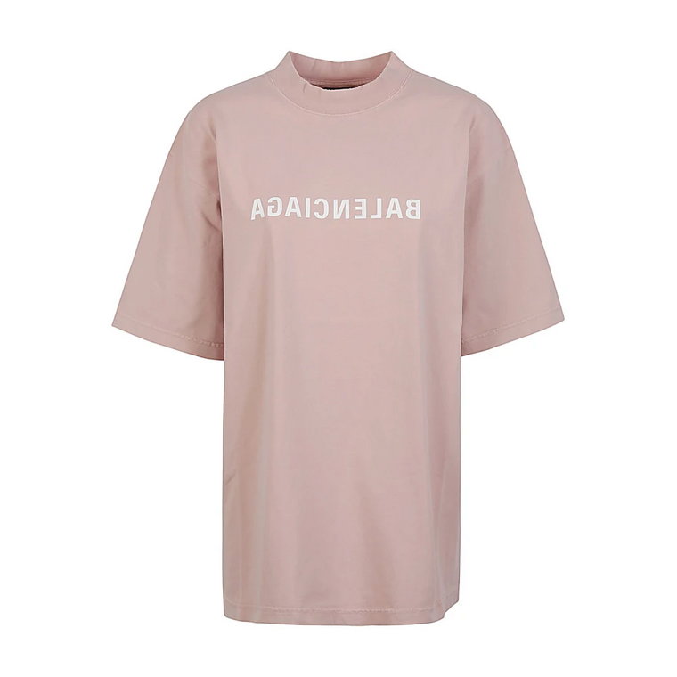 Różowe Mirror T-shirty i Pola Balenciaga