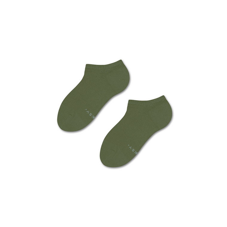 ZOOKSY klasyczne skarpetki stopki dla dzieci r.30-35 1 para, krótkie oliwkowe skarpetki - GREEN OLIVE