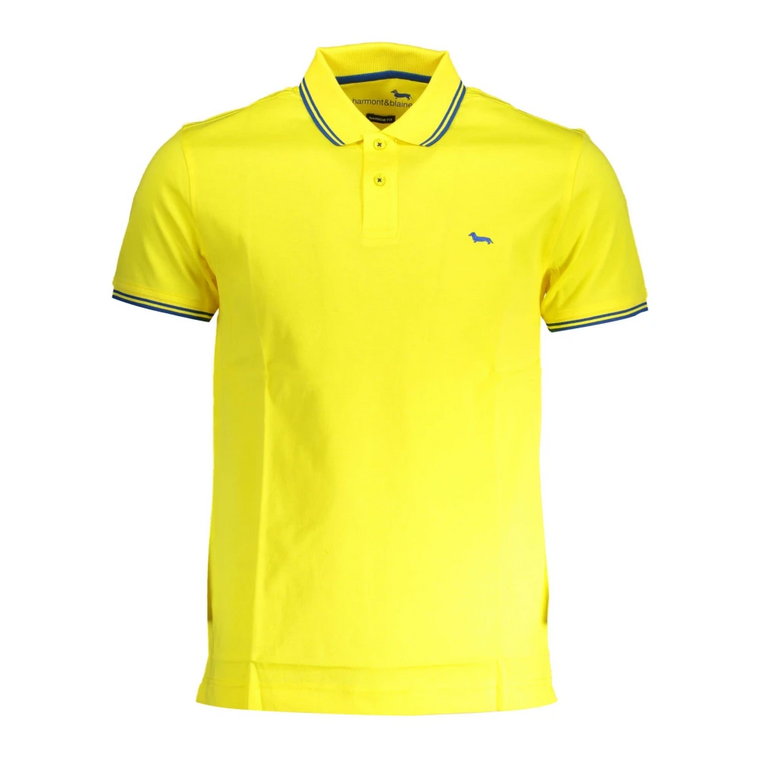 Żółta Koszulka Polo z Kontrastującymi Szczegółami Harmont & Blaine