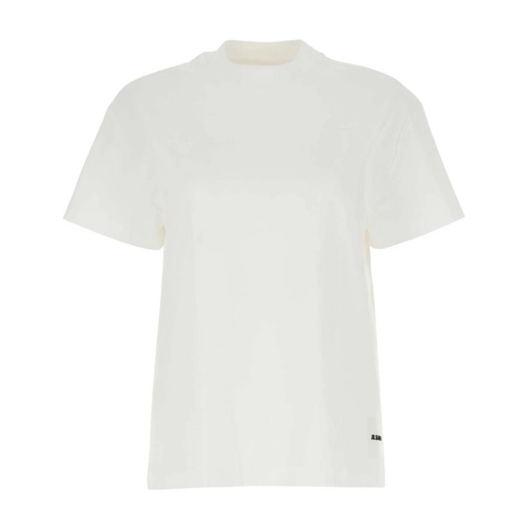 Biały zestaw bawełnianych koszulek Jil Sander