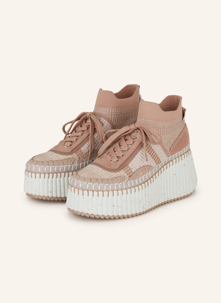 Chloé Wysokie Sneakersy Nama rosa