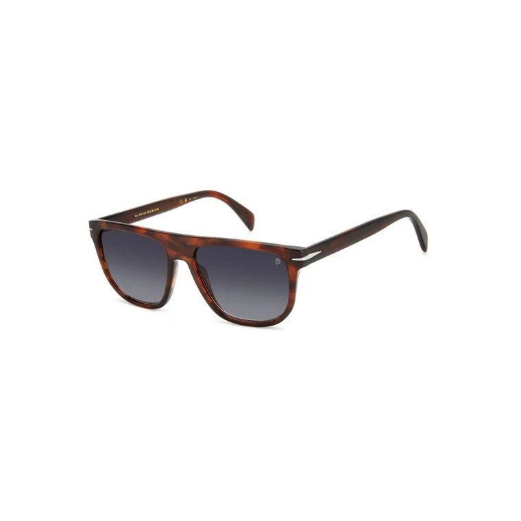 Okulary przeciwsłoneczne w kolorze brązowym z ciemnoszarymi szkłami odcieniowanymi Eyewear by David Beckham
