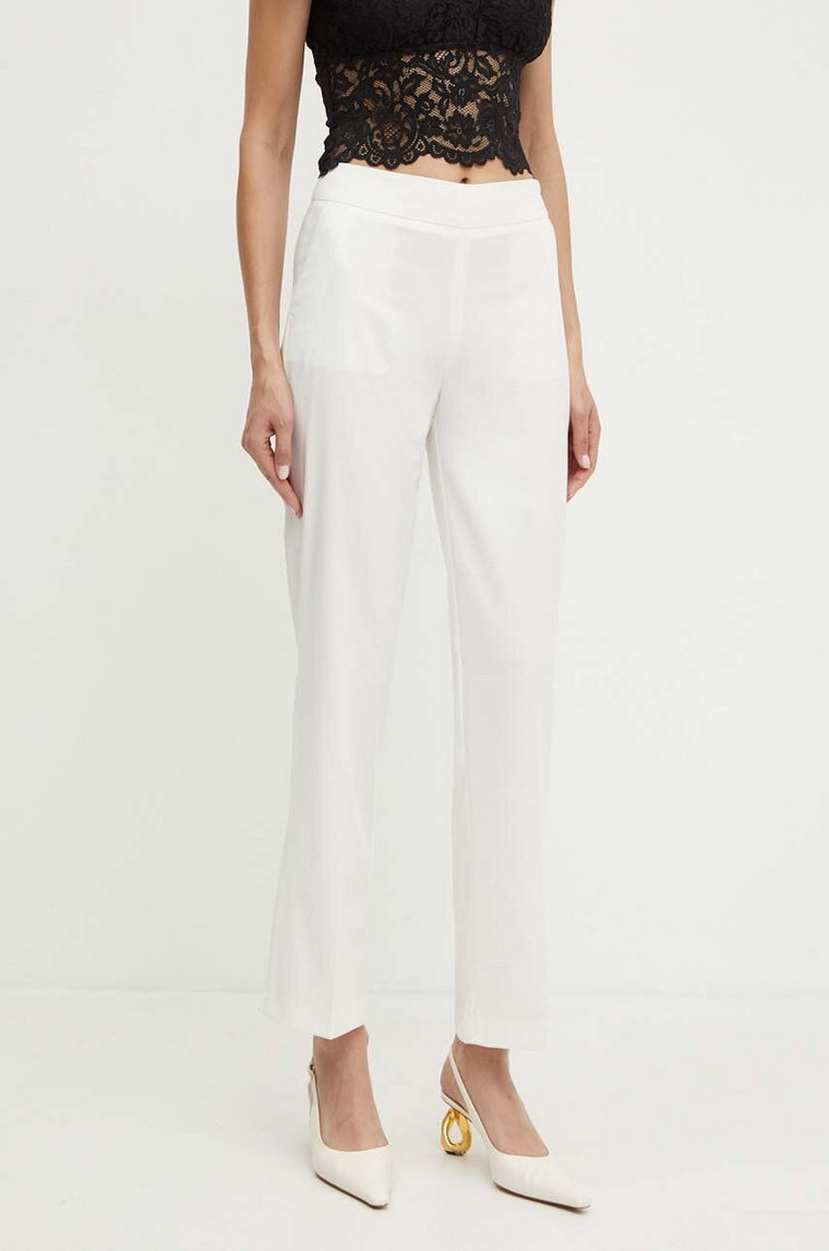 Morgan spodnie PKIKA.F damskie kolor biały proste high waist