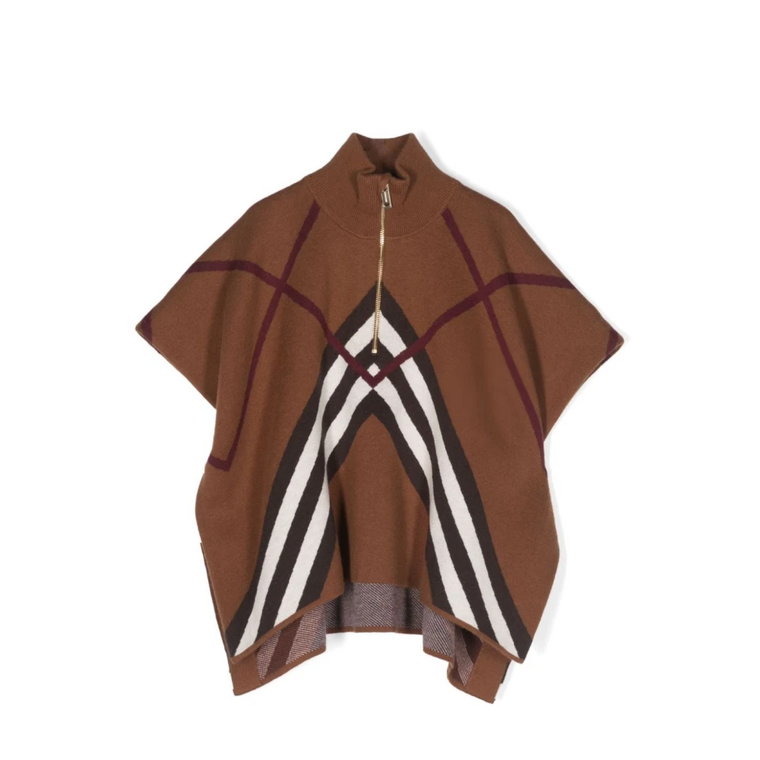 Ciemny Birch Brown Chevron Cape Burberry