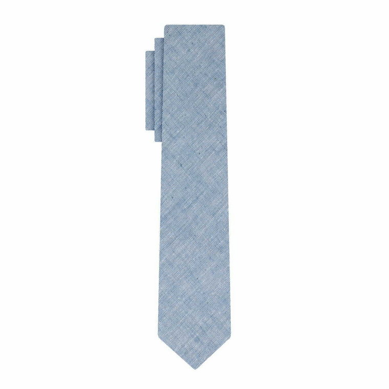 Krawat bawełniany gładki niebieski melanżowy EM