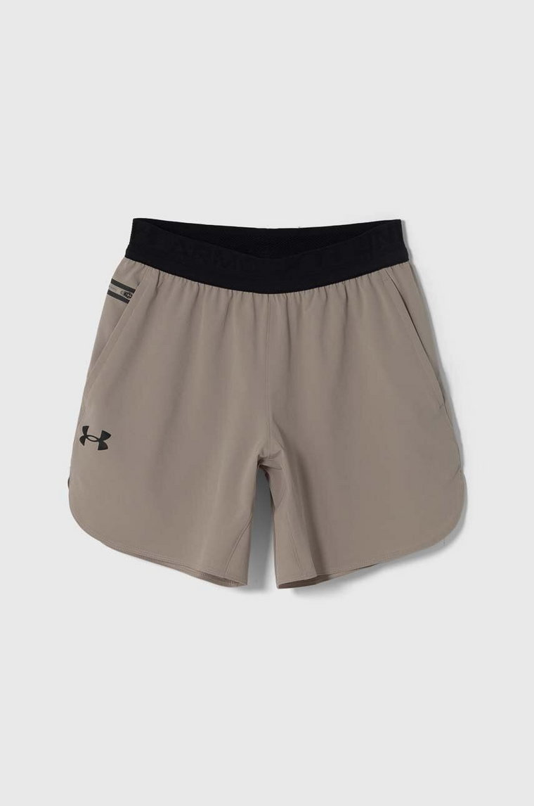 Under Armour szorty treningowe Peak kolor beżowy 1376782