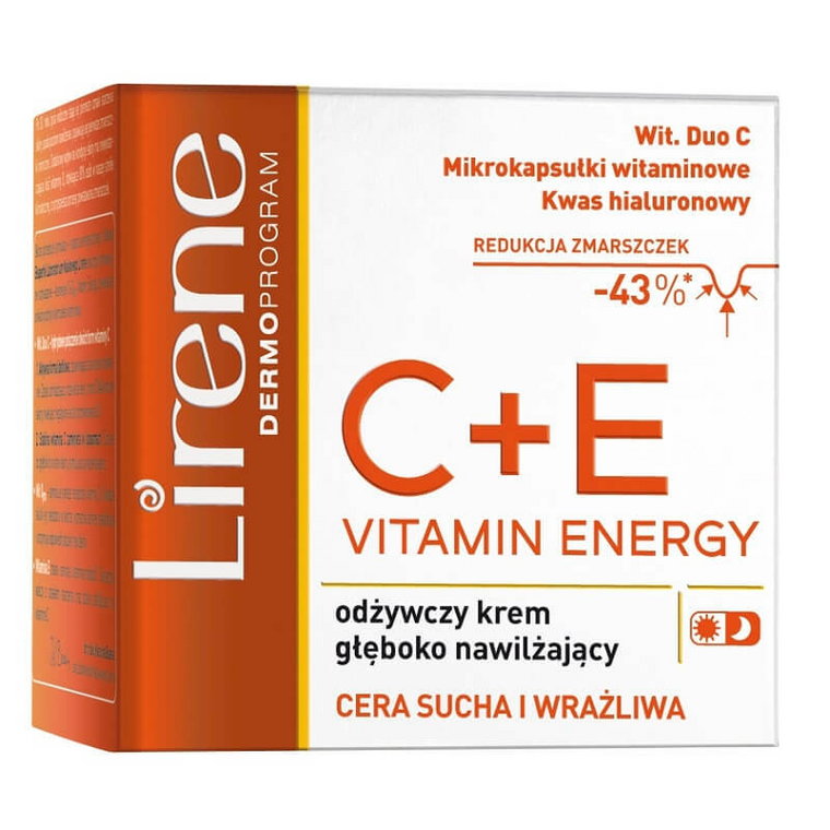 Lirene C+E - Odżywczy krem głęboko nawilżający na dzień i na noc 50ml