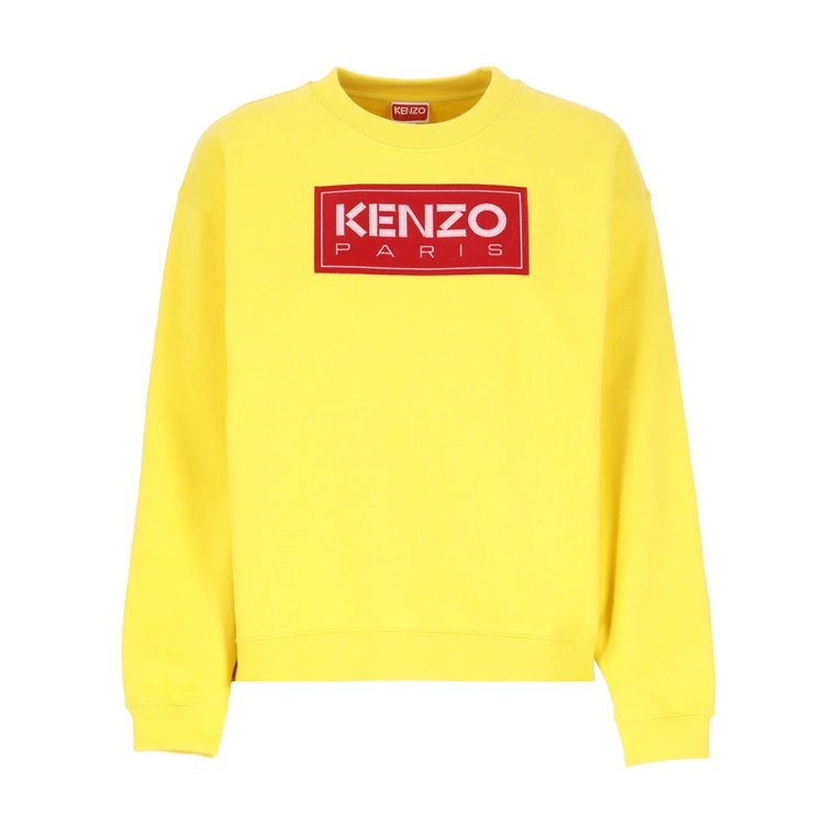 Złoty Sweter z naszywką Paris Logo Kenzo