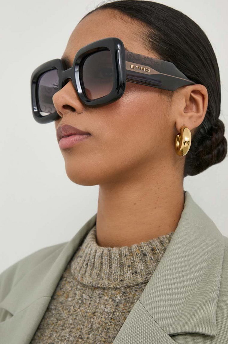 Etro okulary przeciwsłoneczne damskie kolor czarny ETRO 0015/S