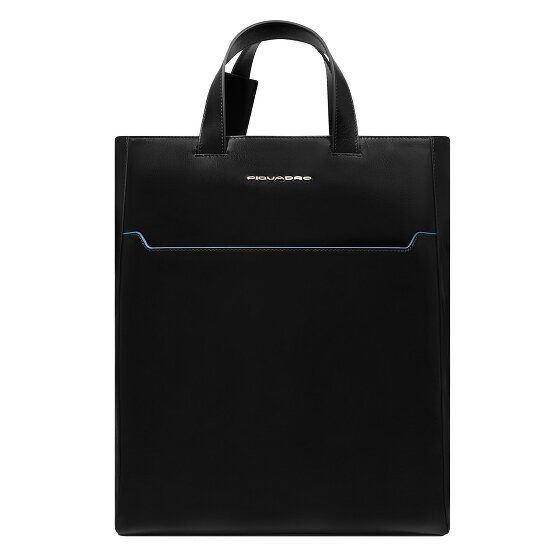 Piquadro Blue Square Torba na ramię Ochrona RFID Skórzany 30 cm Komora na laptopa black