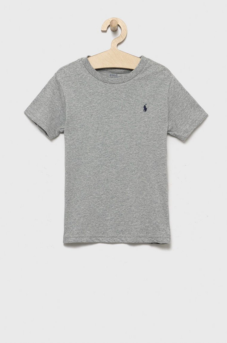 Polo Ralph Lauren t-shirt bawełniany dziecięcy kolor szary gładki