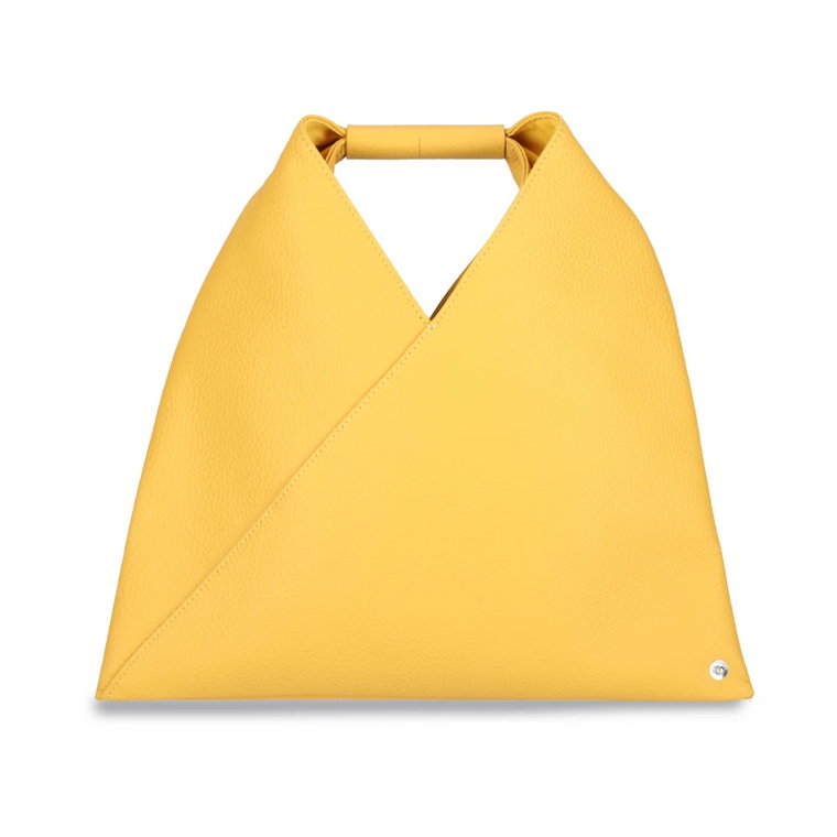 Żółta skórzana torebka z wzorem origami MM6 Maison Margiela