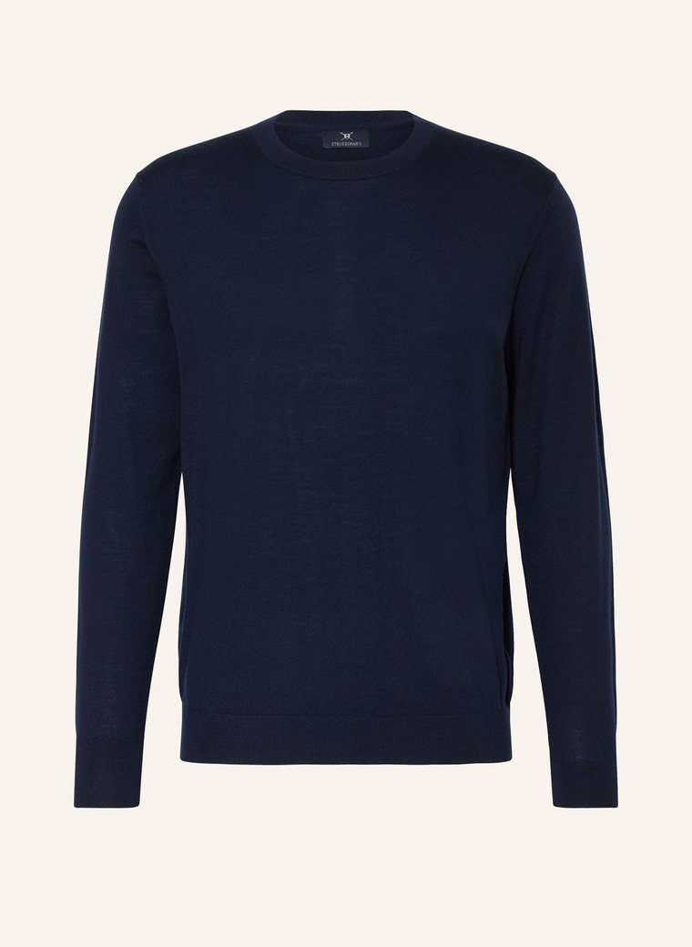 Strokesman's Sweter Z Wełny Merino blau