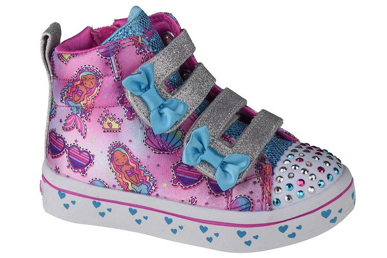 Skechers Twi-Lites Mermaid Gems 20223N-MLT, Dla dziewczynki, Różowe, buty sneakers, syntetyk, rozmiar: 22