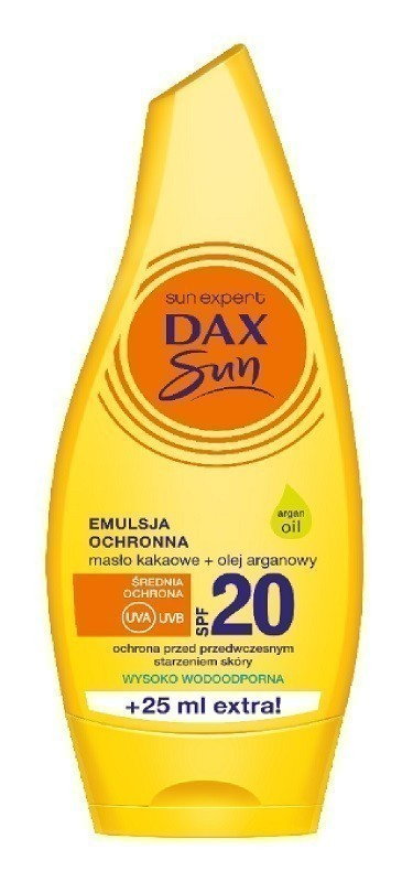 Dax Sun SPF20 - emulsja ochronna z masłem kakaowym i olejem arganowym 175ml