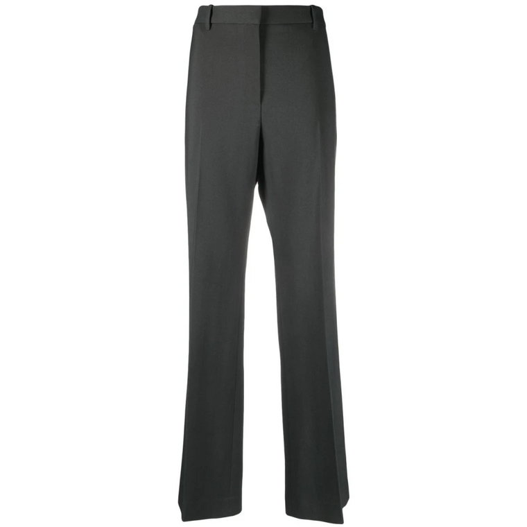 Ciemnozielone Spodnie Slim-Fit z Teksturowaną Tkaniną The Row