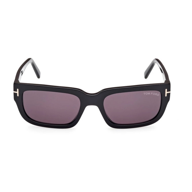 Okulary przeciwsłoneczne - Prostokątne Czarne Błyszczące Tom Ford