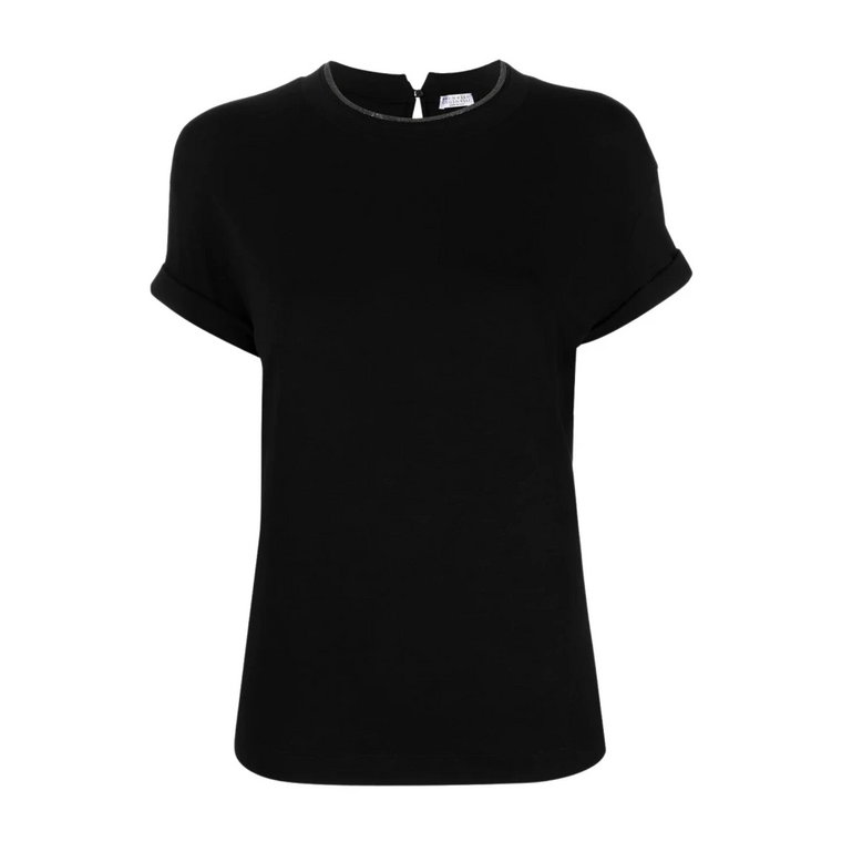 Czarne T-shirty i Pola dla kobiet Brunello Cucinelli