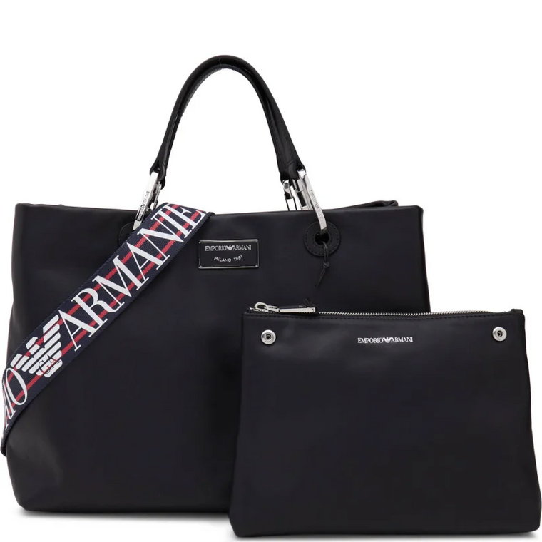 Emporio Armani Skórzana shopperka + saszetka