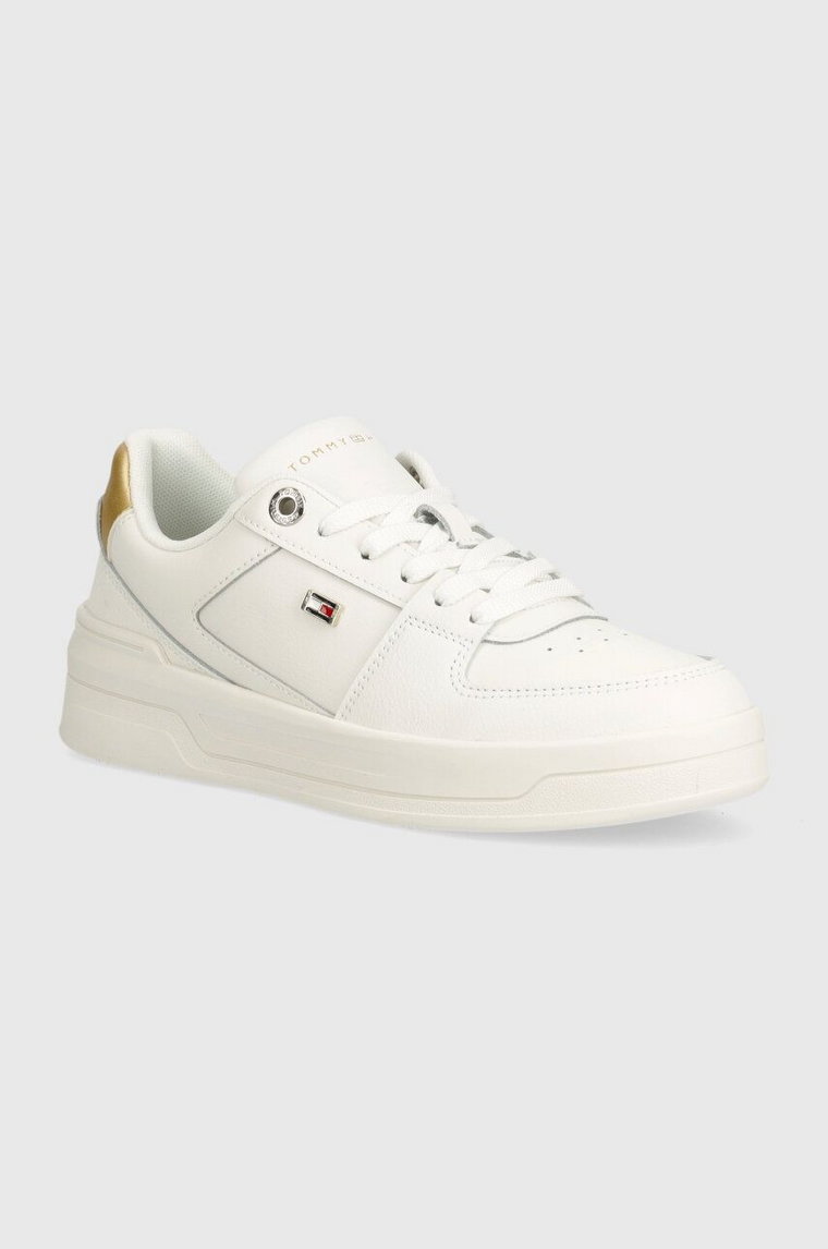 Tommy Hilfiger sneakersy skórzane ESSENTIAL kolor biały FW0FW08076