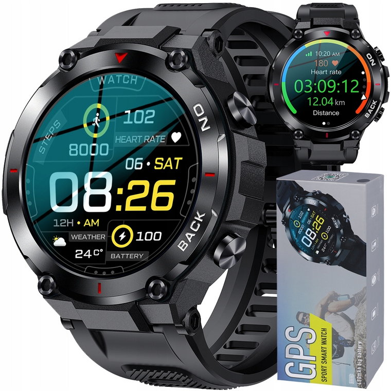 Smartwatch Zegarek Z Gps Duża Bateria IP68 Menu Pl