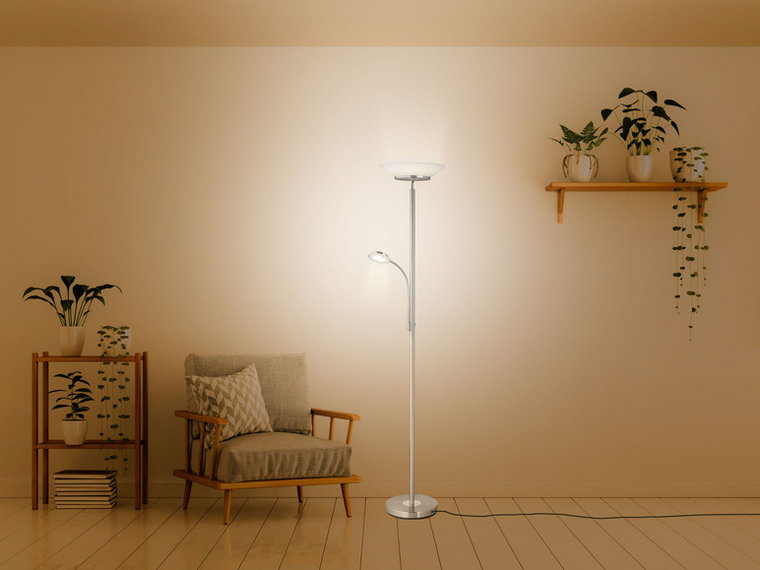 LIVARNO home Lampa podłogowa LED ze szklanym kloszem