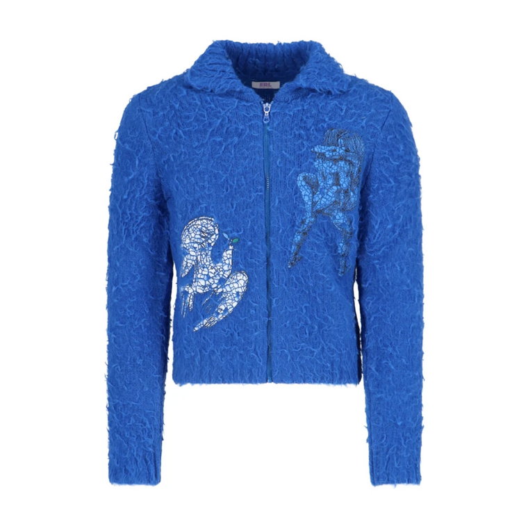Niebieski Sweter z Zamkiem ERL