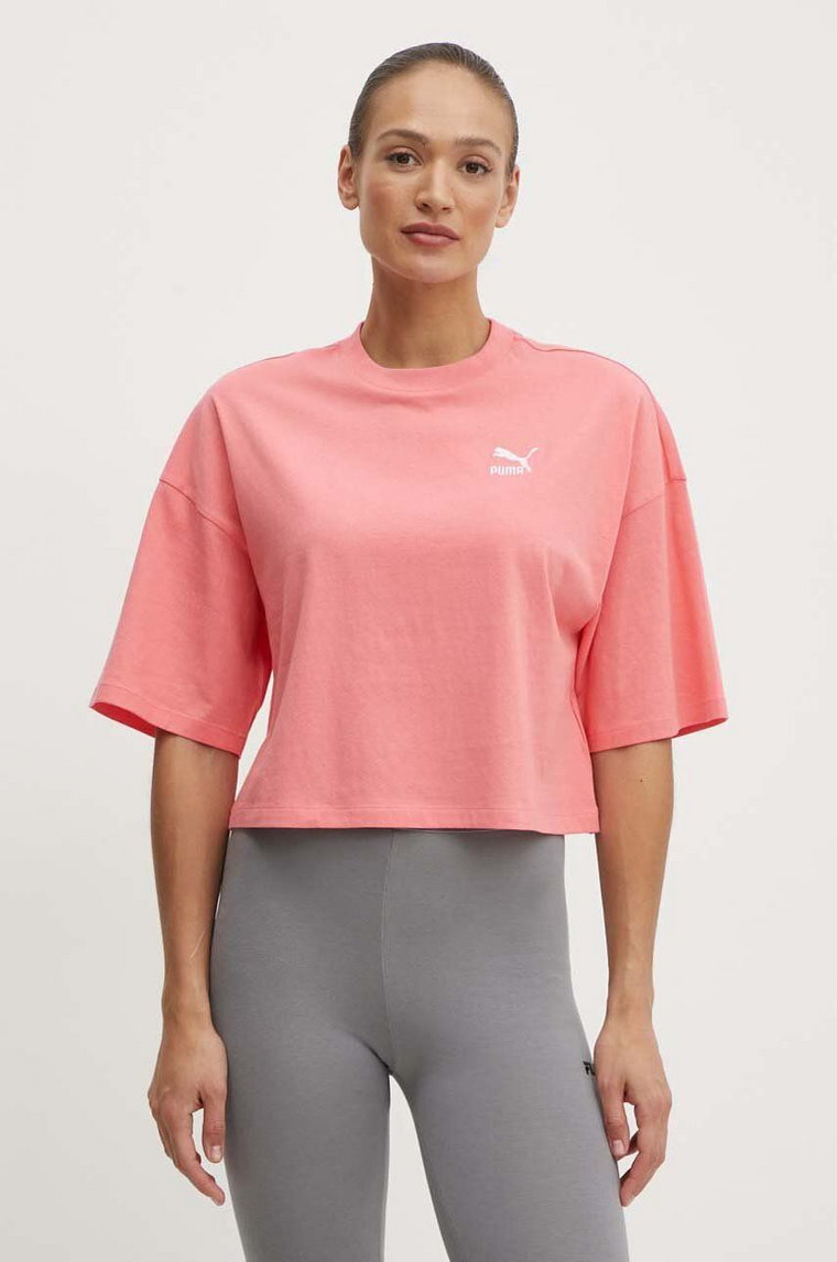 Puma t-shirt bawełniany damski kolor różowy 624226