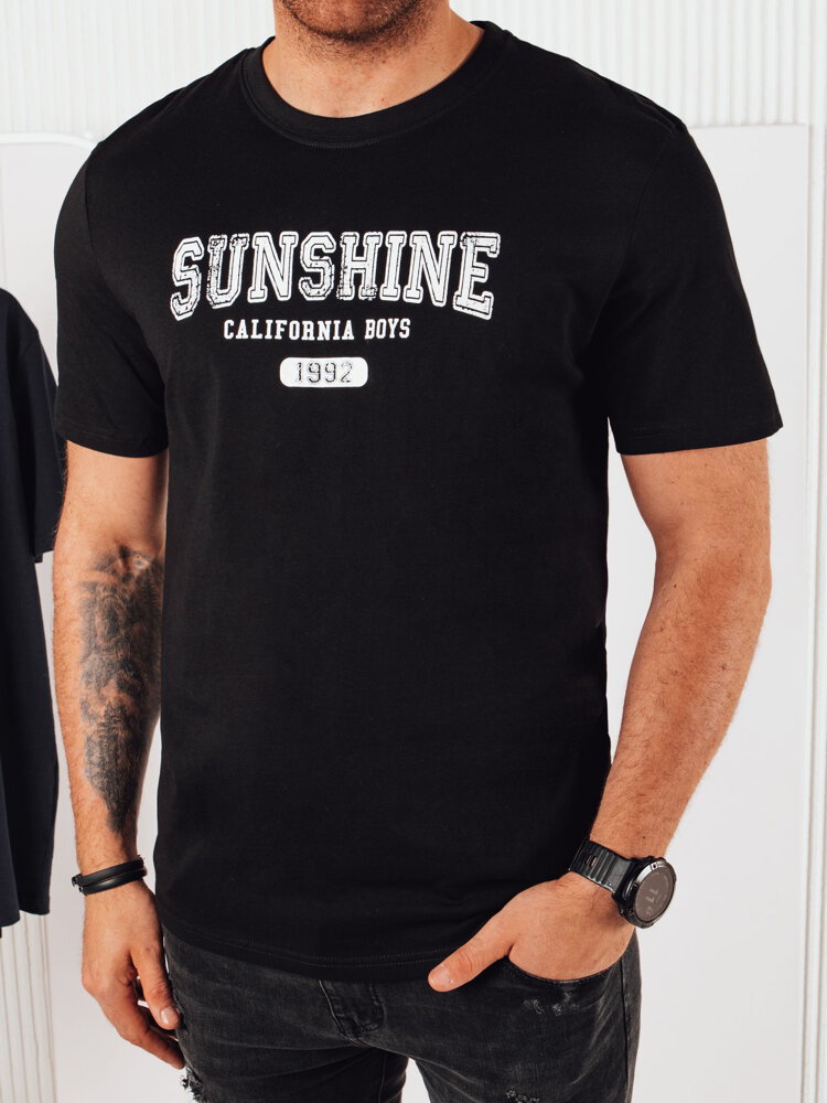 Koszulka męska z nadrukiem czarna Dstreet RX5376