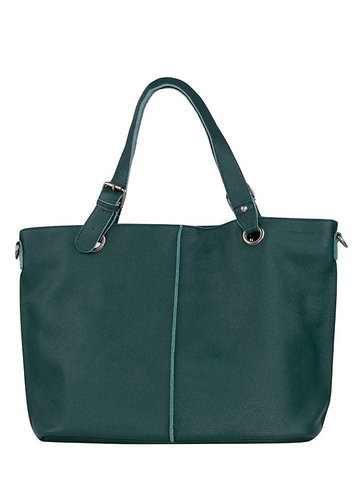 FREDs BRUDER Skórzany shopper bag "Shopzilla" w kolorze ciemnozielonym - 48 x 32 x 15 cm