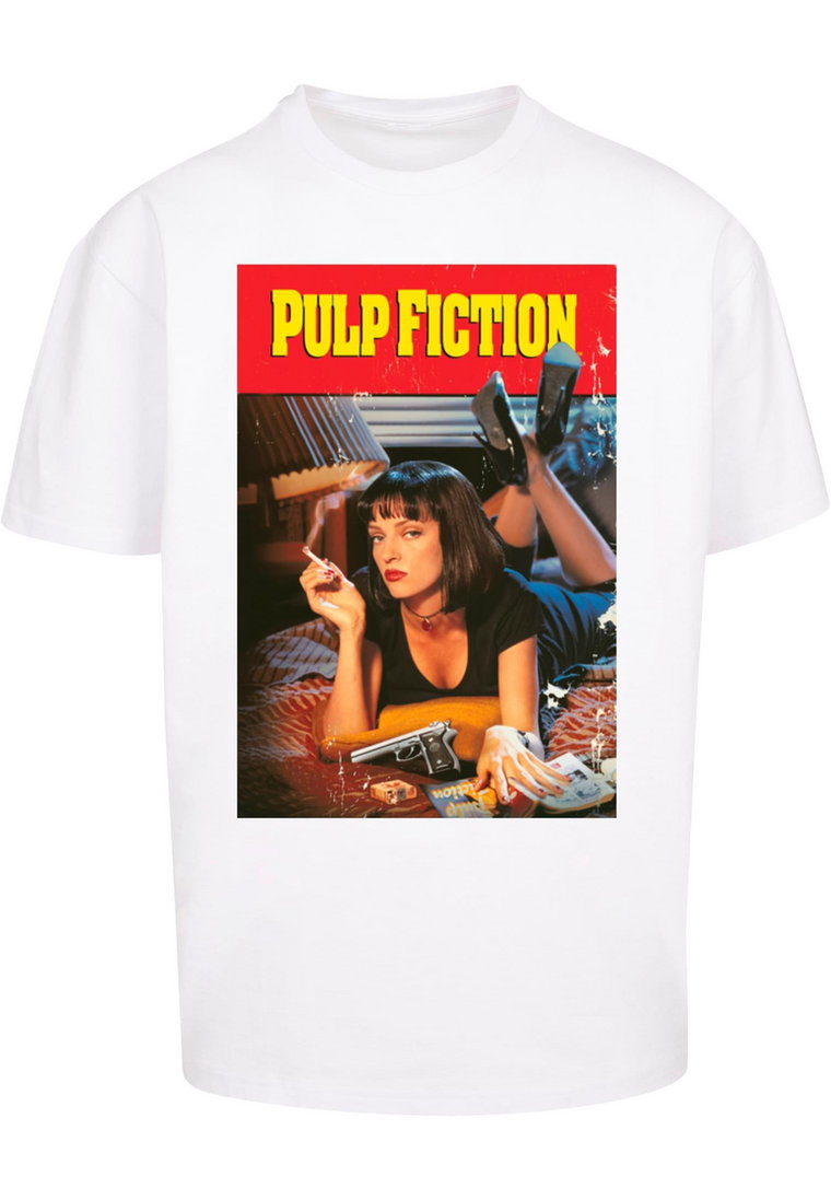 Koszulka Z Krótkim Rękawem Oversize Męska Biała Merchcode MC896 Pulp Fiction