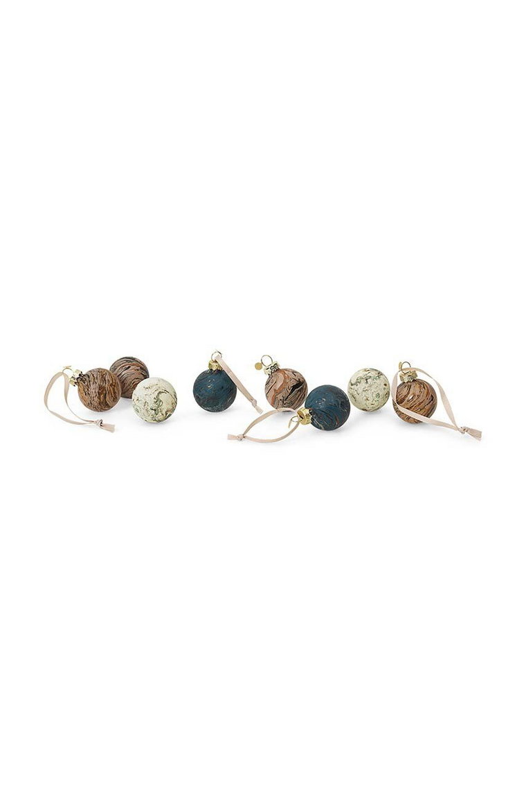 ferm LIVING zestaw bombek choinkowych Marble Baubles S 8-pack