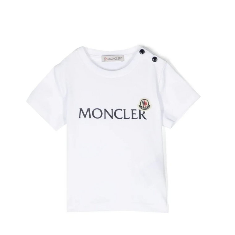 Koszulka z okrągłym dekoltem dla dzieci - Biała Moncler