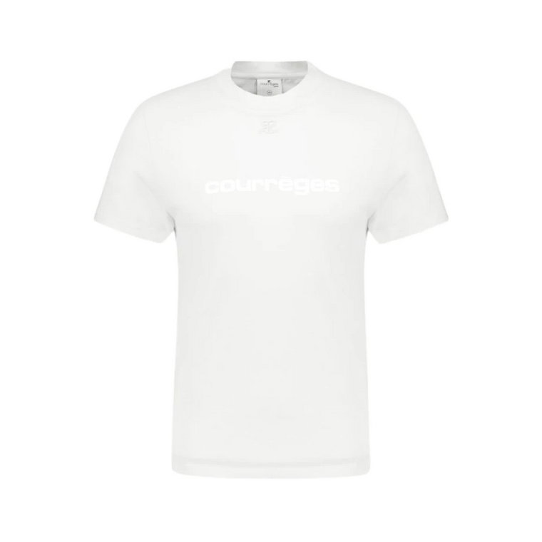 Klasyczny Biały T-shirt dla Mężczyzn Courrèges