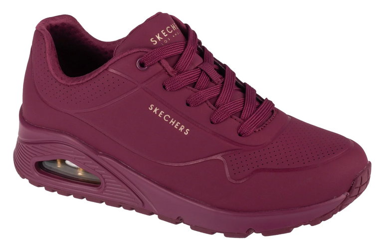 Skechers Uno-Stand on Air 73690-PLUM, Damskie, Czerwone, buty sneakers, skóra syntetyczna, rozmiar: 36