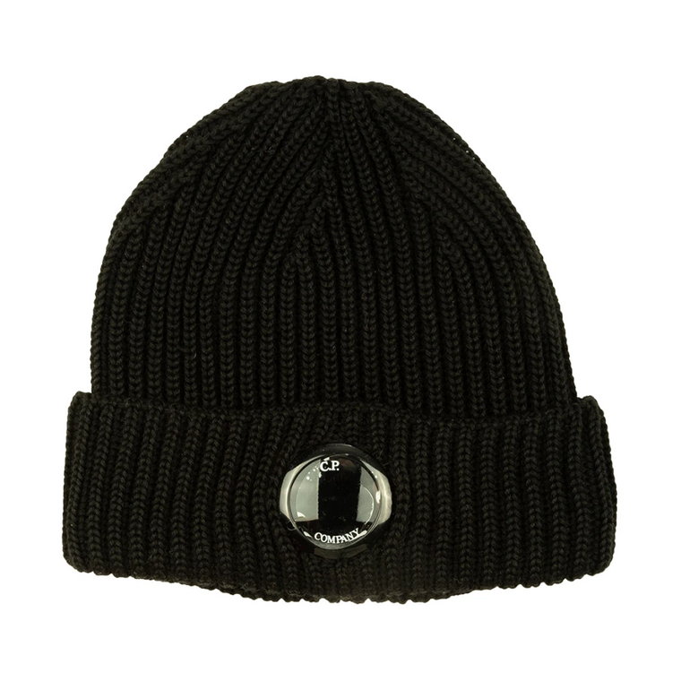 Czarna wełniana czapka beanie - Stylowa i Ciepła C.p. Company