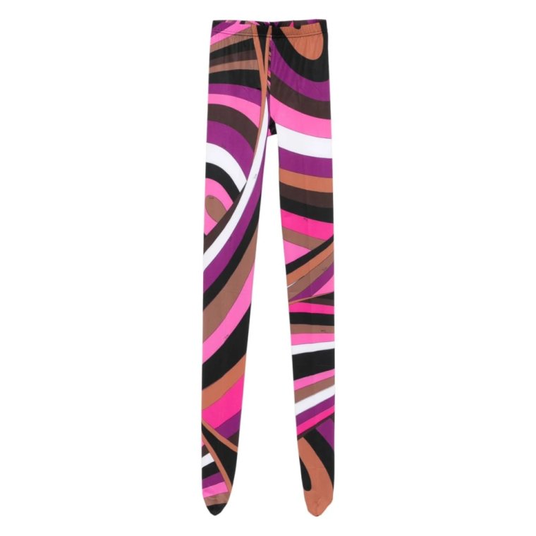 Fuchsia Iride Print Leggings z Booties Emilio Pucci