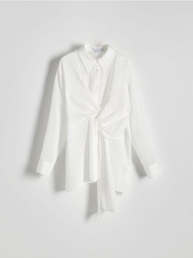 Reserved - Koszula z wiązaniem - biały