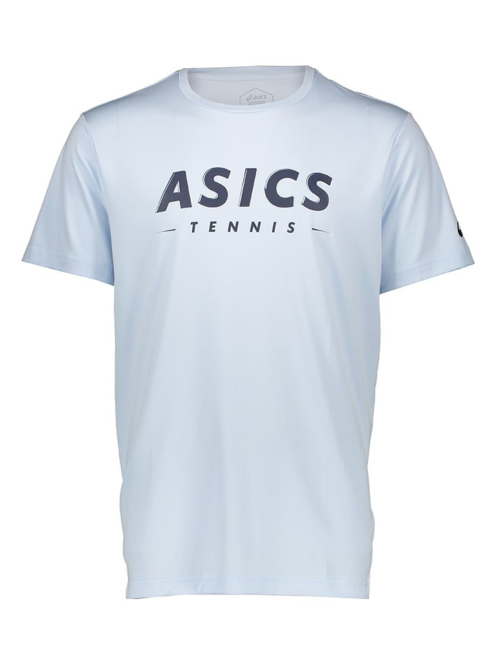 asics Koszulka tenisowa w kolorze błękitnym