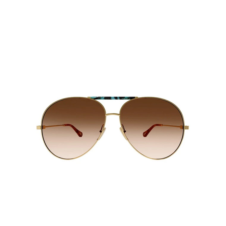 Okulary przeciwsłoneczne Aviator dla kobiet z metalową oprawką Chloé