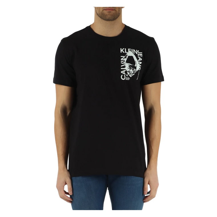 Bawełniana Koszulka z Nadrukiem Logo Calvin Klein Jeans