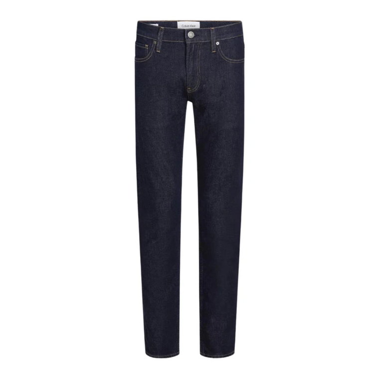 Spodnie Slim Fit z granatowego denimu Calvin Klein