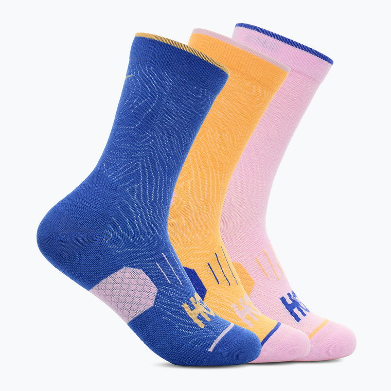 Skarpety do biegania HOKA Crew Run Sock 3 pary pink twillight/sherbert/dazzling blue