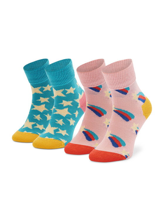 Zestaw 2 par wysokich skarpet dziecięcych Happy Socks