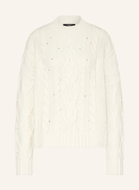 Weekend Maxmara Sweter Colibri Z Ozdobnymi Kamykami weiss